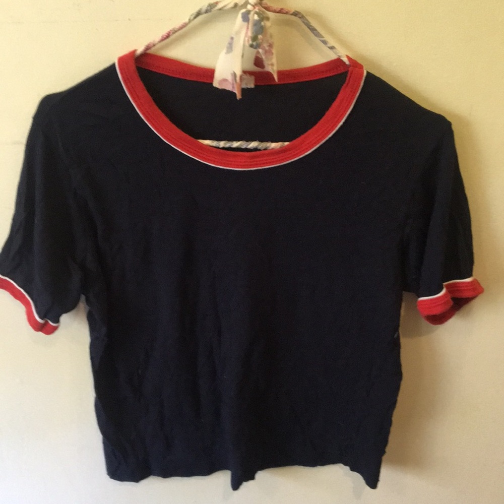 Brandy Melville navy and red shirt